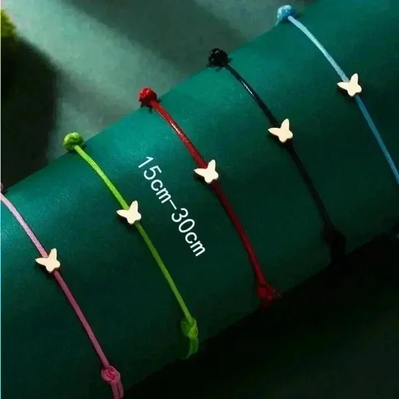 ⚠️Clearance 5pcs Butterfly Decor String Bracelets - Picture 1 of 3